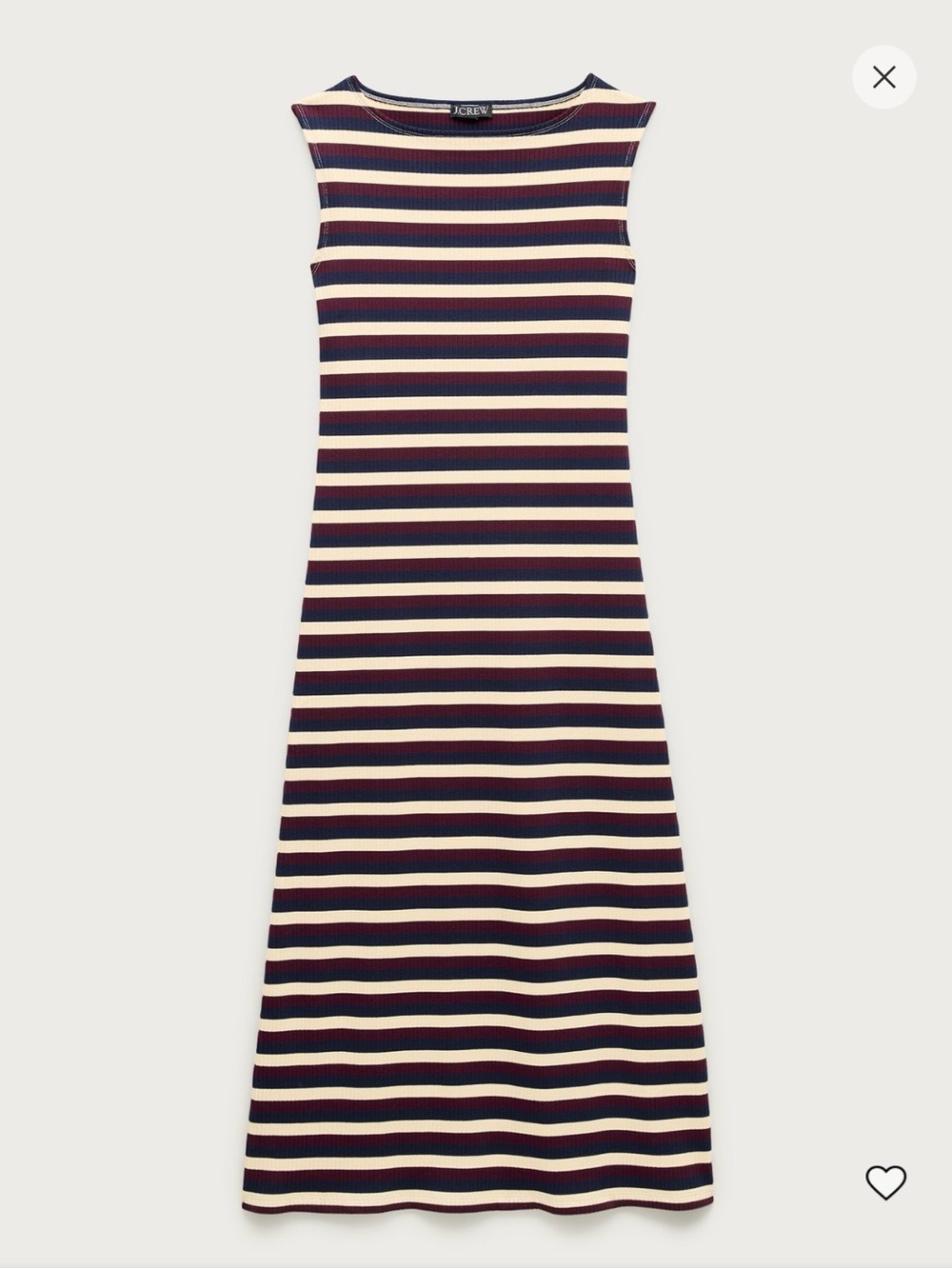 J.Crew Knit Boatneck Striped Midi Dress